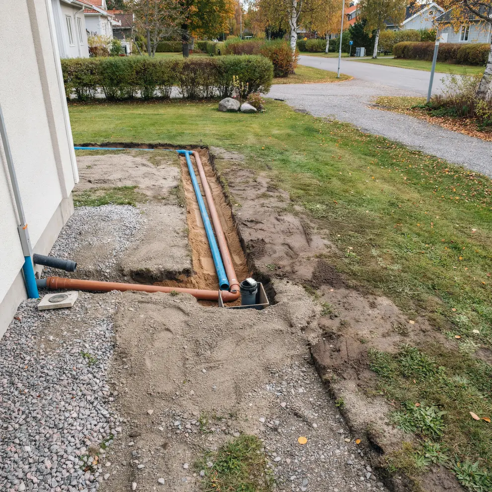 koppla kommunalt vatten avlopp malmo skane